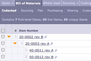 Indented Bill of Materials in Arena