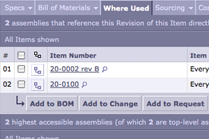 The Where Used View in Arena PLM