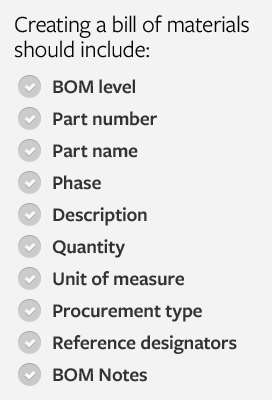 Creating a Bill of Materials