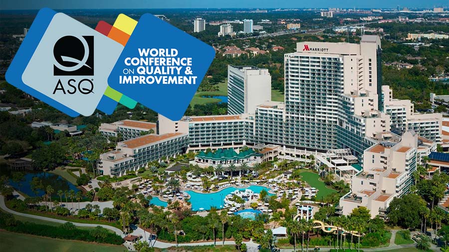Graphic-ASQ-World Conference on Quality and Improvement-2026 overlaid on an aerial photo of the Marriott Orlando World Center