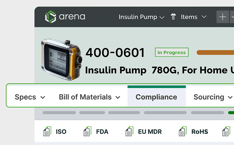 Image-Stylized interface of product compliance checklist
