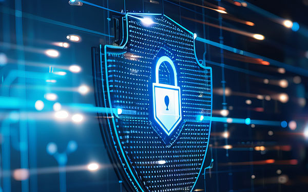 Image- Downloaded Shield icon on secure global network representing cyber security and information protection