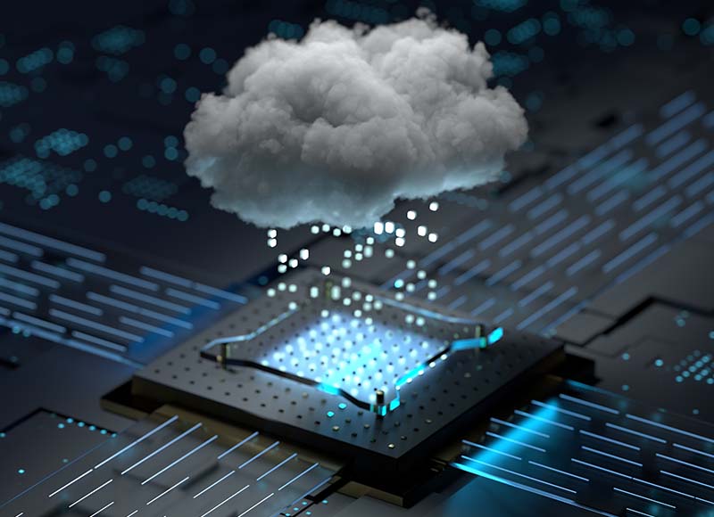 Foto mit einer Darstellung des Hochladens von Daten in die Cloud