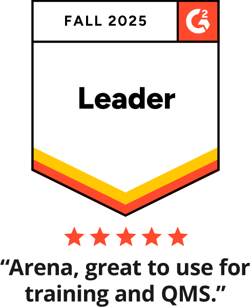 Graphic-G2 Fall 2025 Leader “Arena, great to use fortraining and QMS.”