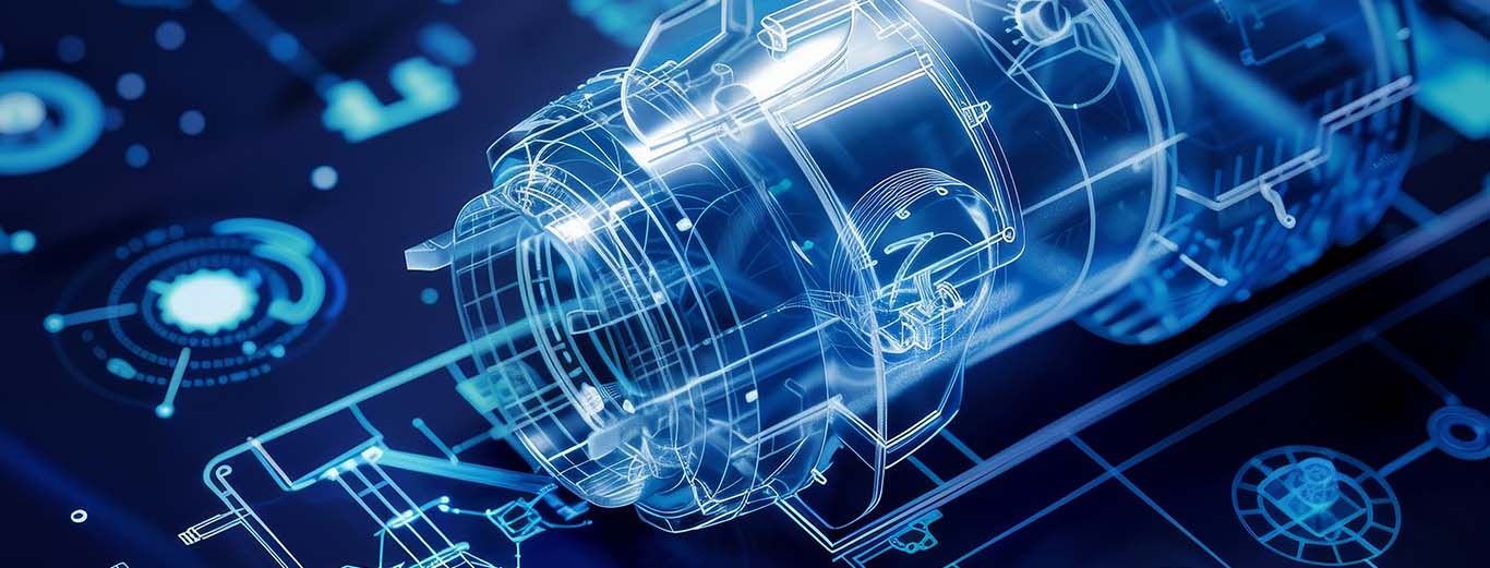 Image-A blueprint rendering of a sleek and innovative product design