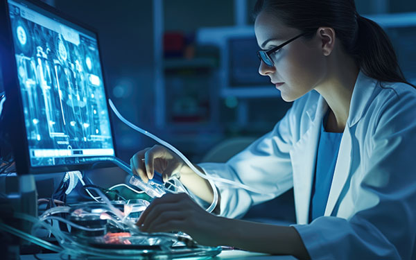 Image-Engineer working on medical device