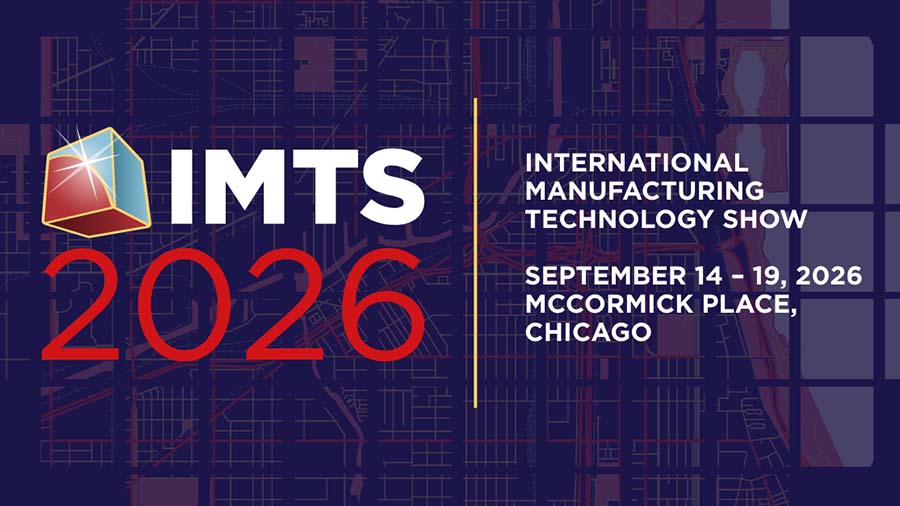 Graphic-Image promoting IMTS 2026 with dates and location