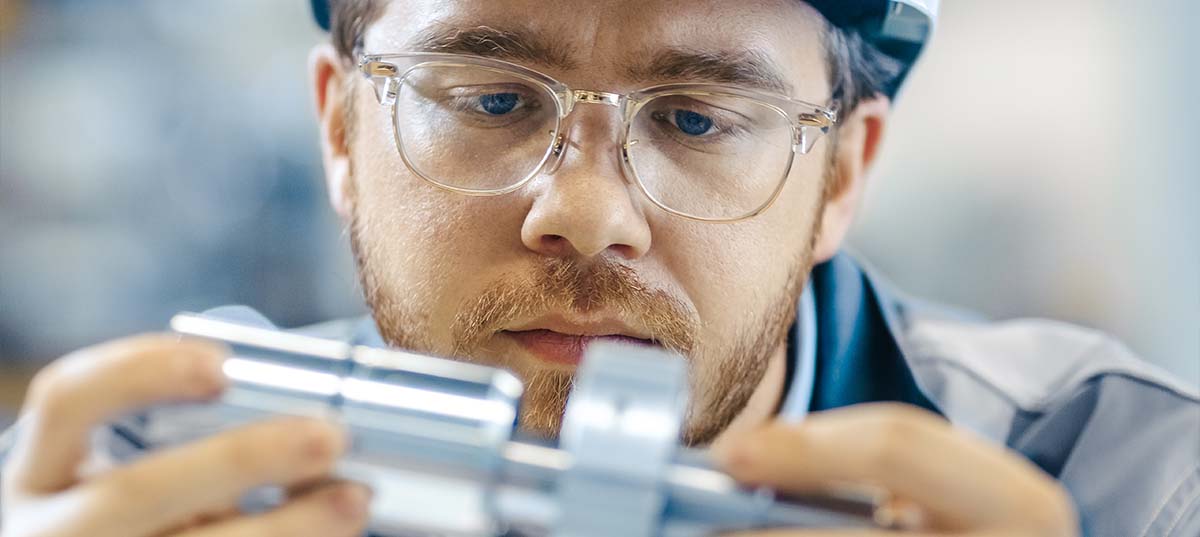 Image-Engineer working on parts for new product
