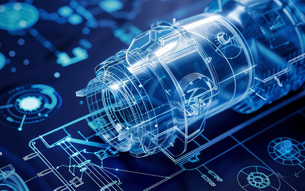 Image-A blueprint rendering of a sleek and innovative product design