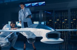 Image-Engineers looking at small aircraft