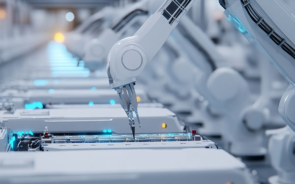 Image-Industrial Robot Arms Assemble Lithium-Ion EV Battery Pack
