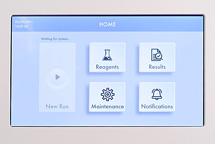 Image-The Cytovale System closeup of display home screen