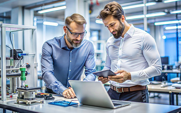 Image-Engineers evaluating a prototype in a high-tech lab