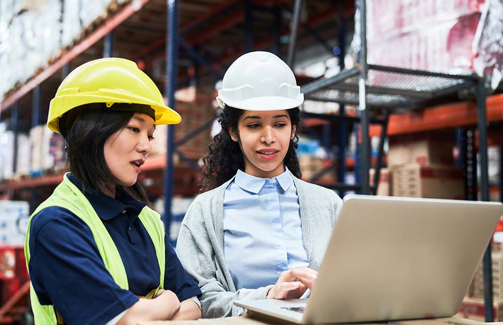 Female engineers using Arena supply chain management