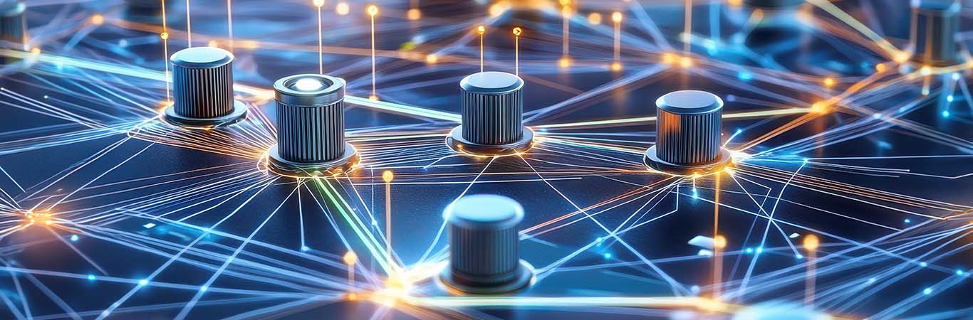 Image-High tech siloed data flows concept