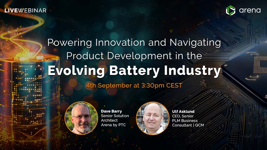 Image-Futuristic battery and circuitry with photo overlay of webinar hosts