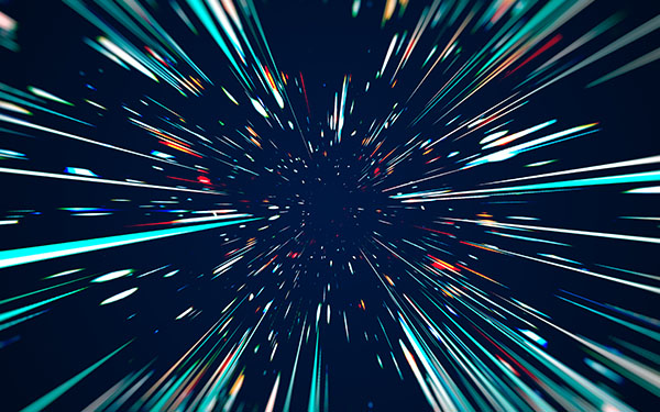 Image-Multicolored glowing neon rays, hyper-speed concept