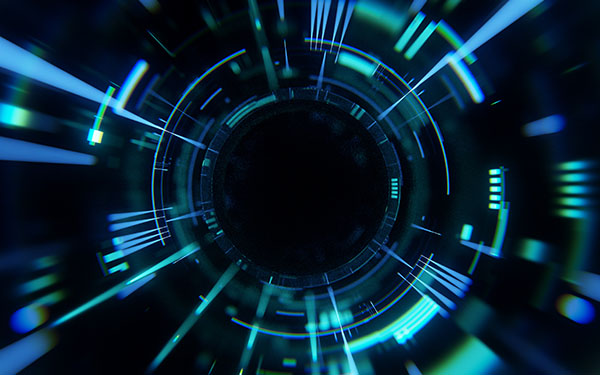 Image-Abstract technology sci-fi holographic digital tunnel