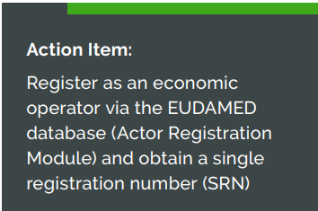 Register as an economic operator via the EUDAMED database