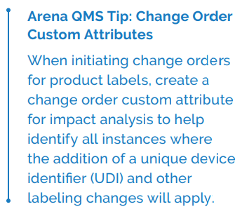 Arena QMS Tip: Change Order Custom Attributes