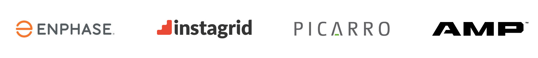 Company Logos: Enphase, Freewire, Picarro, and AMP Robotics