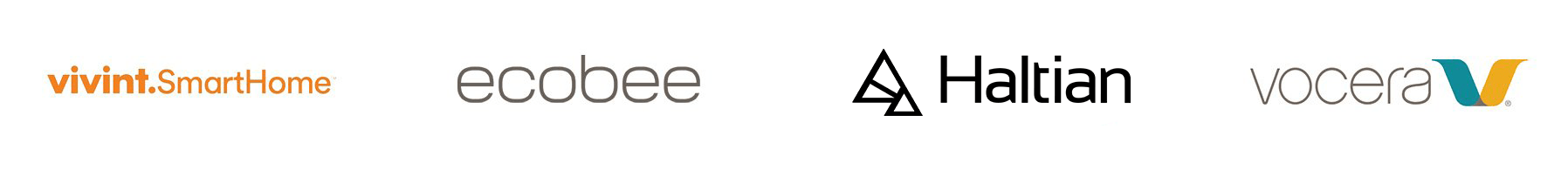 Internet of Things Logo Set - Vivint, Ecobee, Haltian, and Vocera