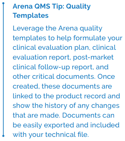 Arena QMS Tip - Quality Templates